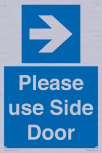 Please use Side Door (arrow Right) 